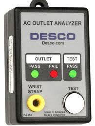 Desco AC Outlet Analyzer and Wrist Strap Tester, 120VAC #98132-XF