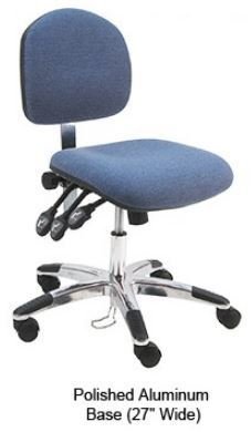 Lincoln Fabric ESD Office Desk Ht. Chair 3 lever Control, Aluminum Base, and ESD Casters #LAS-DF-XF