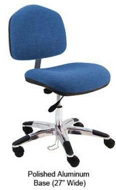 Washington Fabric ESD Office Desk Ht. Chair, 1 Lever, with Aluminum Base and ESD Casters #WAS-DF1-XF